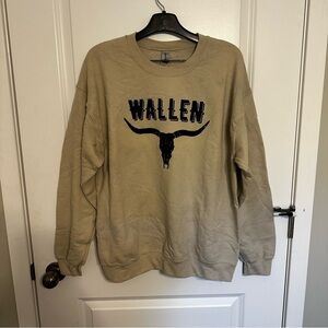 Gildan Tan Crewneck Sweater - Morgan Wallen